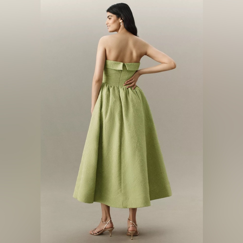 Anthropologie Strapless Olive Dress - Picture 3 of 7